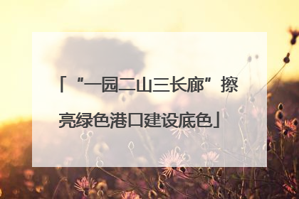 “一园二山三长廊”擦亮绿色港口建设底色