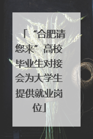 “合肥请您来”高校毕业生对接会为大学生提供就业岗位