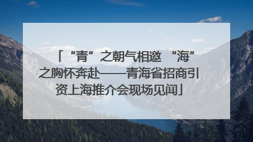 “青”之朝气相邀 “海”之胸怀奔赴——青海省招商引资上海推介会现场见闻