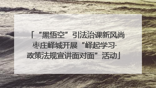 “黑悟空”引法治课新风尚 枣庄峄城开展“峄起学习·政策法规宣讲面对面”活动