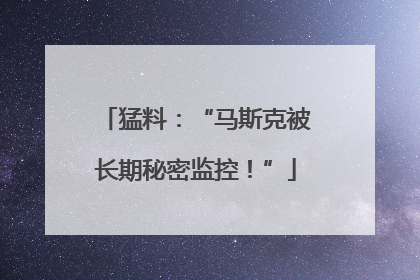 猛料：“马斯克被长期秘密监控！”