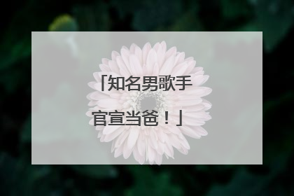 知名男歌手官宣当爸！
