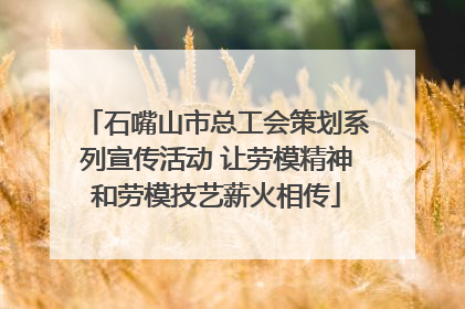 石嘴山市总工会策划系列宣传活动 让劳模精神和劳模技艺薪火相传