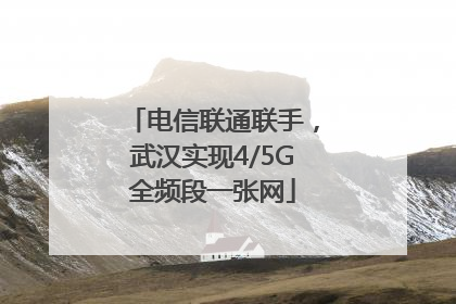 电信联通联手，武汉实现4/5G全频段一张网