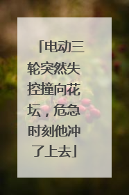 电动三轮突然失控撞向花坛，危急时刻他冲了上去