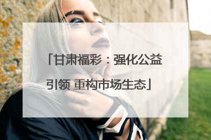甘肃福彩：强化公益引领 重构市场生态
