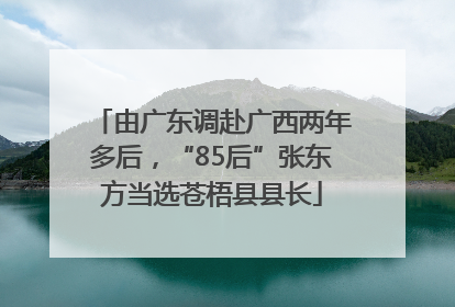 由广东调赴广西两年多后，“85后”张东方当选苍梧县县长