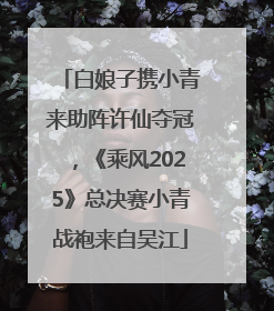 白娘子携小青来助阵许仙夺冠，《乘风2025》总决赛小青战袍来自吴江