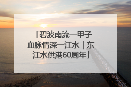 碧波南流一甲子 血脉情深一江水｜东江水供港60周年
