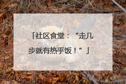 社区食堂:“走几步就有热乎饭!”