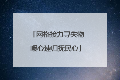 网格接力寻失物 暖心速归抚民心