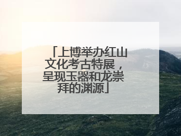 上博举办红山文化考古特展，呈现玉器和龙崇拜的渊源