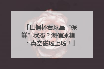 世俱杯看球星“保鲜”状态？海信冰箱：真空磁场上场！