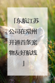 东航江苏公司在常州开通首条宠物友好航线