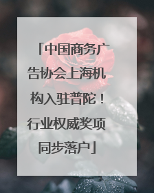 中国商务广告协会上海机构入驻普陀！行业权威奖项同步落户