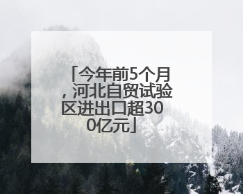 今年前5个月，河北自贸试验区进出口超300亿元