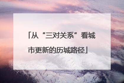 从“三对关系”看城市更新的历城路径