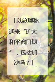 以总理称迎来“扩大和平窗口期”，包括加沙吗？