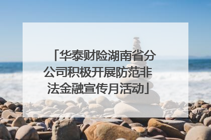 华泰财险湖南省分公司积极开展防范非法金融宣传月活动