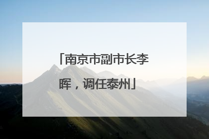南京市副市长李晖，调任泰州