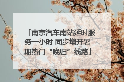 南京汽车南站延时服务一小时 同步增开暑期热门“晚归”线路