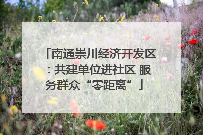 南通崇川经济开发区：共建单位进社区 服务群众“零距离”