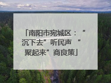 南阳市宛城区：“沉下去”听民声 “聚起来”商良策