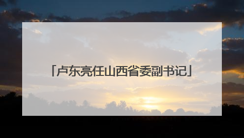 卢东亮任山西省委副书记