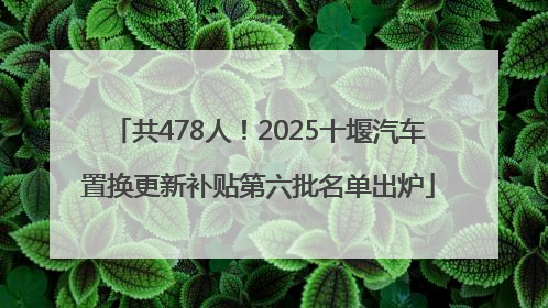 共478人！2025十堰汽车置换更新补贴第六批名单出炉