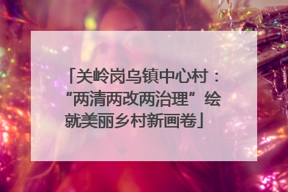 关岭岗乌镇中心村：“两清两改两治理”绘就美丽乡村新画卷