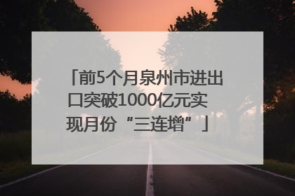 前5个月泉州市进出口突破1000亿元实现月份“三连增”