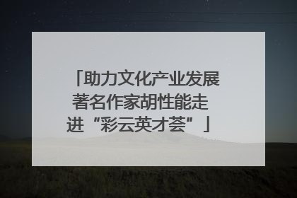 助力文化产业发展 著名作家胡性能走进“彩云英才荟”