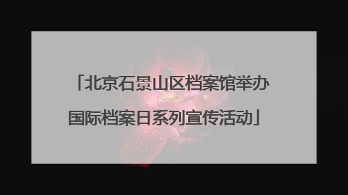 北京石景山区档案馆举办国际档案日系列宣传活动