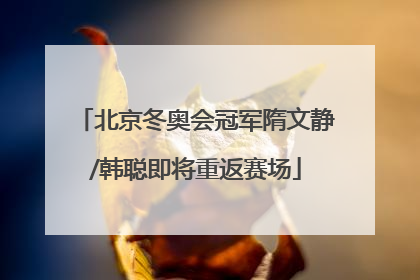 北京冬奥会冠军隋文静/韩聪即将重返赛场