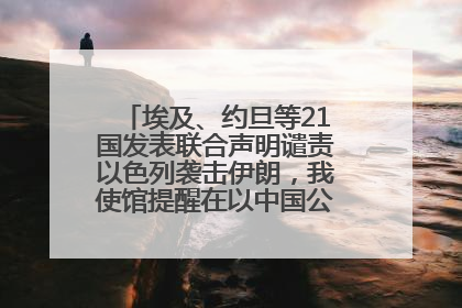 埃及、约旦等21国发表联合声明谴责以色列袭击伊朗，我使馆提醒在以中国公民尽快陆路离境
