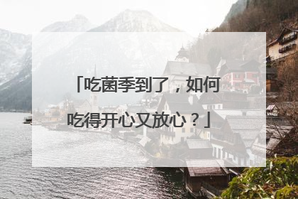 吃菌季到了，如何吃得开心又放心？