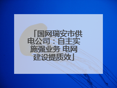 国网瑞安市供电公司：自主实施强业务 电网建设提质效