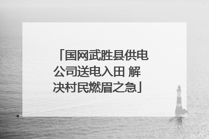国网武胜县供电公司送电入田 解决村民燃眉之急