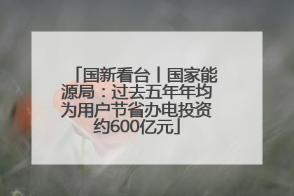 国新看台丨国家能源局：过去五年年均为用户节省办电投资约600亿元