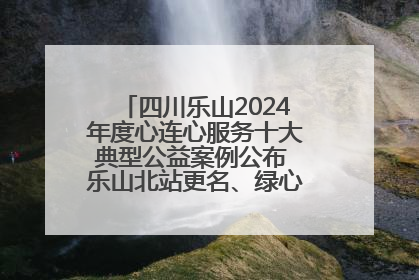 四川乐山2024年度心连心服务十大典型公益案例公布 乐山北站更名、绿心路井盖治理等上榜