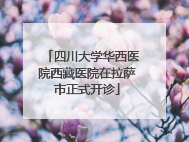 四川大学华西医院西藏医院在拉萨市正式开诊