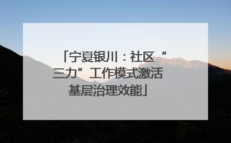 宁夏银川：社区“三力”工作模式激活基层治理效能