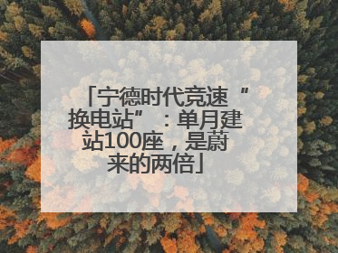 宁德时代竞速“换电站”：单月建站100座，是蔚来的两倍