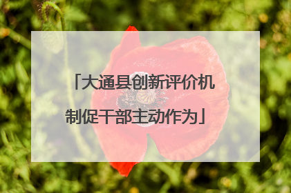大通县创新评价机制促干部主动作为