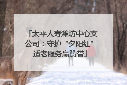 太平人寿潍坊中心支公司：守护“夕阳红” 适老服务赢赞誉