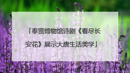 奉贤博物馆诗剧《看尽长安花》展示大唐生活美学