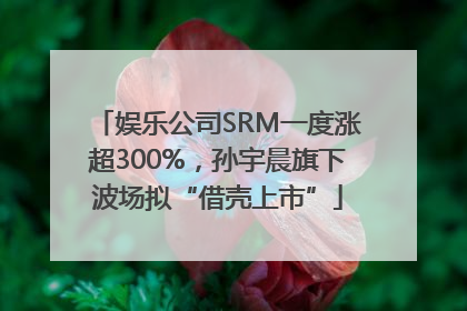 娱乐公司SRM一度涨超300%，孙宇晨旗下波场拟“借壳上市”
