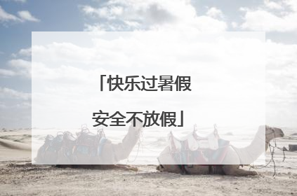 快乐过暑假 安全不放假
