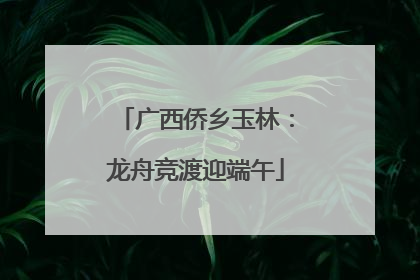 广西侨乡玉林：龙舟竞渡迎端午