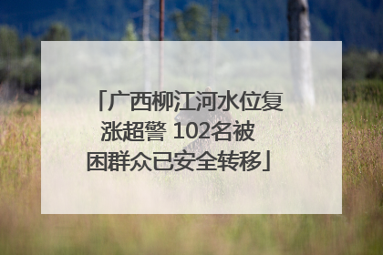广西柳江河水位复涨超警 102名被困群众已安全转移